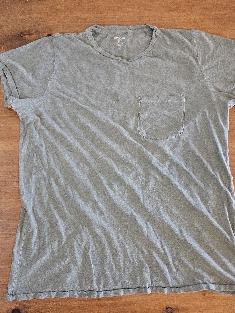Bonobos Mens Short Sleeve Slim Fit Pocket Tee 100% Cotton Light Green Size XL